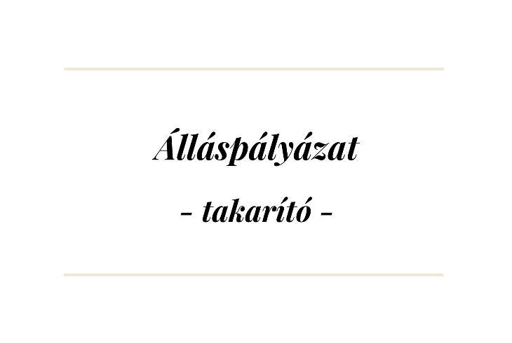 Álláspályázat - takarító Álláspályázat - takarító